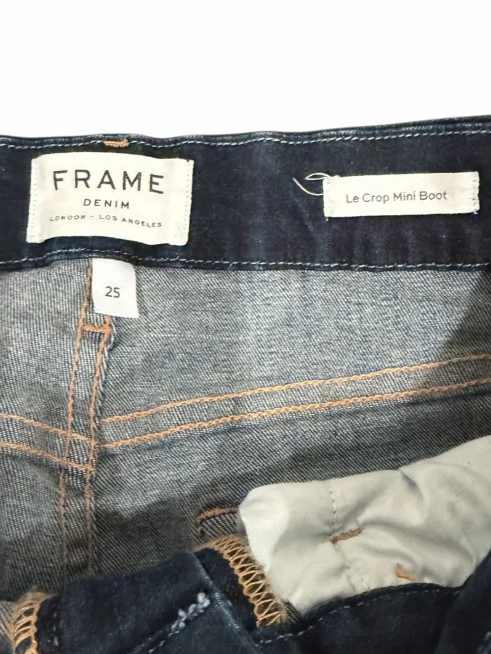 Frame Denim Dark Blue Ankle Crop Jeans - Picture 6 of 9